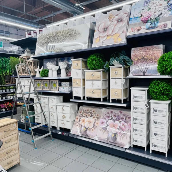 JBX premium gondola shelving installation in Italy specialty grocery, 2023